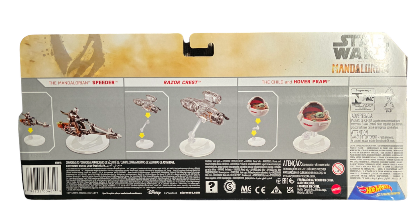 Hot Wheels Star Wars Starship Vehicles 3-Pack mandalorianische Fahrzeuge