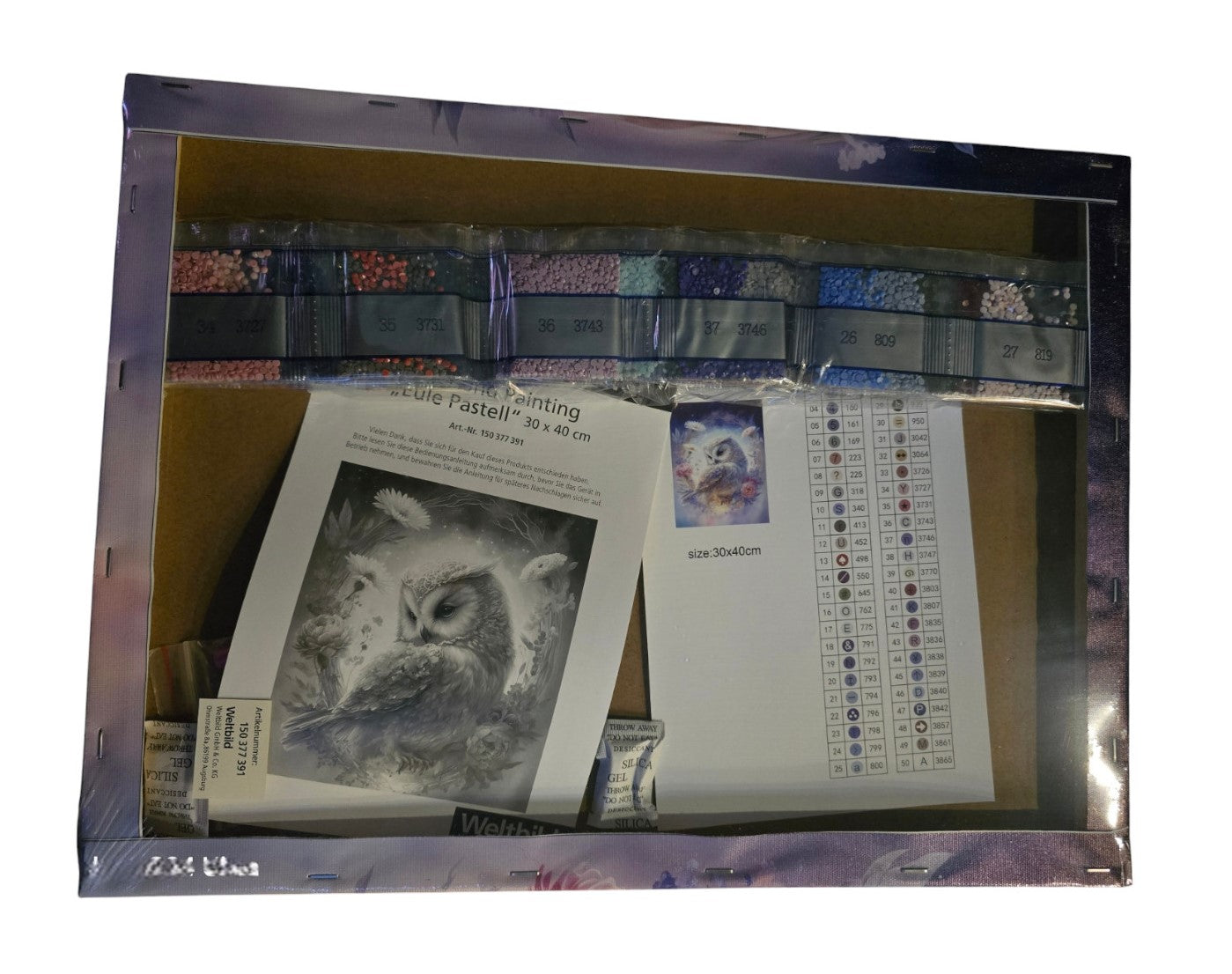 5D Diamond Painting Stickerei Bilder Set MAGIC EULE Malen nach Zahlen 30x40 cm