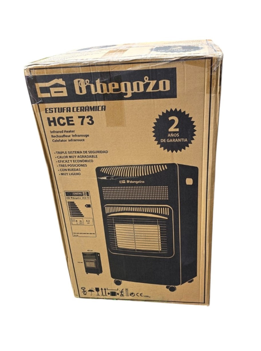 Orbegozo HCE73 Gasheizer 4200W mobil Piezozündung ODS schwarz