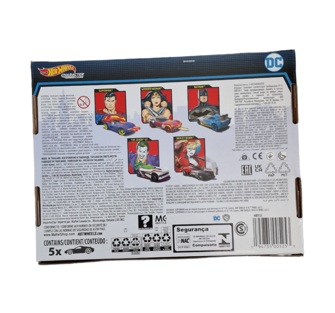 Hot Wheels DC Character Car 5-Pack