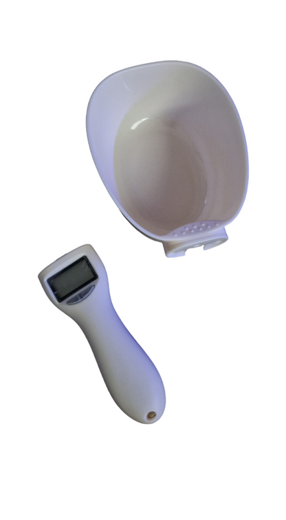 Futterwaage für Hunde Katzen Elektronisch Messlöffel Tasse Digitaler Bildschirm