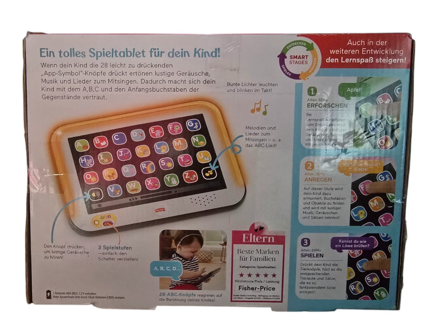 Fisher-Price Mattel CDG57 - Lernspaß Tablet mit Geräuschen Musik Lichtern, OVP