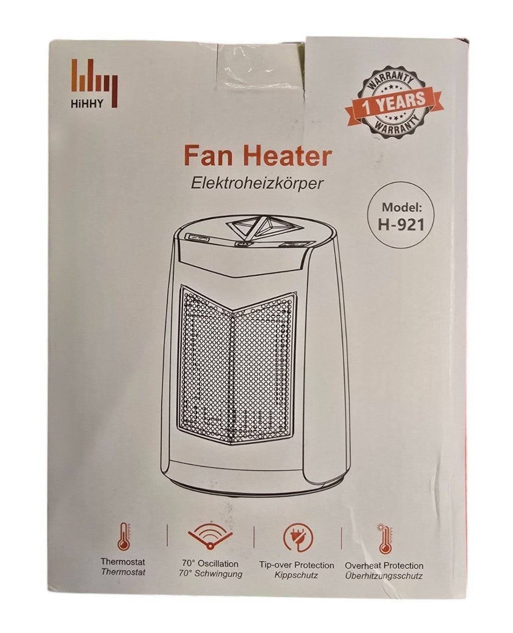 HIHHY H-921 Heizlüfter PTC Keramik Heizlüfter 800W
