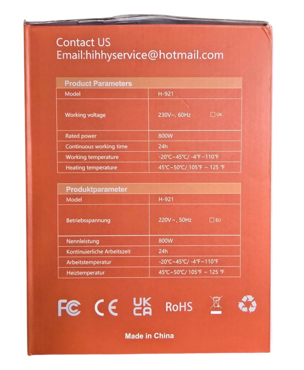 HIHHY H-921 Heizlüfter PTC Keramik Heizlüfter 800W