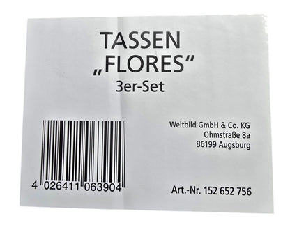 Tassen-Set „Blumen“ – Ein blühendes Blütenmeer aus Porzellan Flores