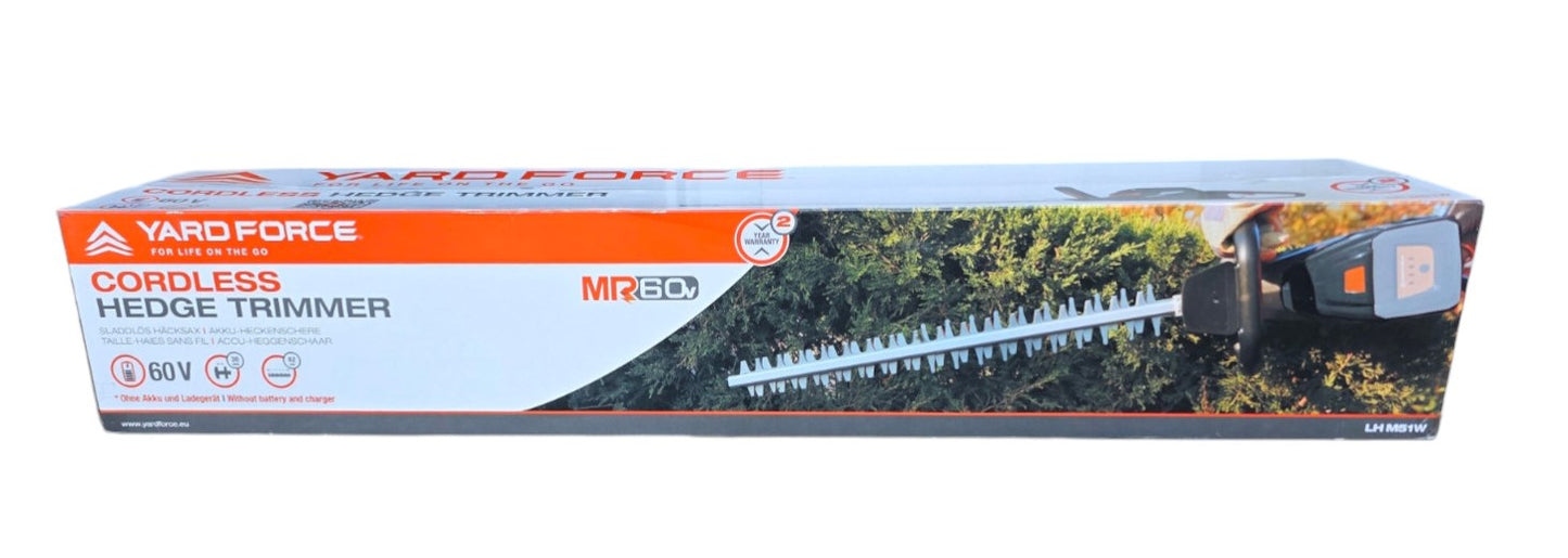 Yard Force 60 V Akku-Heckenschere LH M51W Solo, Yardforce,