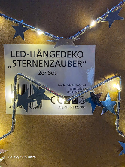 LED-Hängedeko "Sternenzauber", 2er Set LED Advent Deko Weihnachten Deko