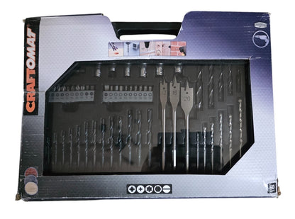 CRAFTOMAT Bohr-und Bit Set -60 Teilig-In Kunststoff Kassette Bauhaus Qualität