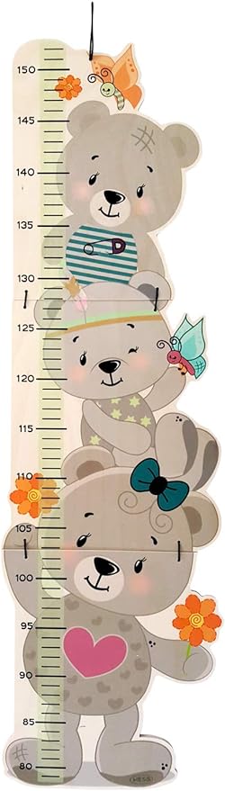 Hess Messlatte Bär Kindermesslatte Holz Messskala von 79 bis 152 cm mehrfarbig
