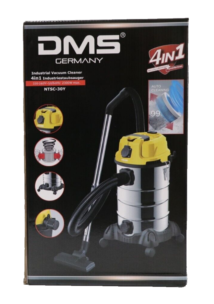 DMS NTSC-30 Industriestaubsauger 2300W - Gelb/Silber