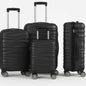 3tlg. Trolley Hartschalenkoffer set DMS BK-3002 Schwarz Koffer Urlaub Reisen