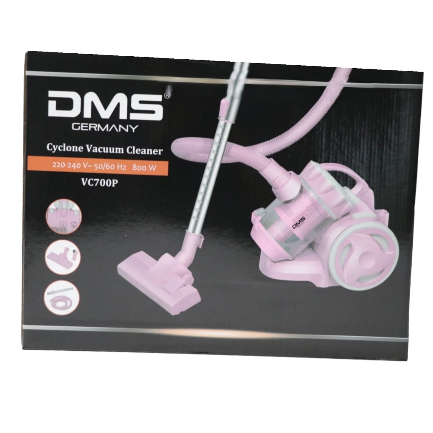 DMS VC700P Staubsauger 800W beutellos HEPA-Filter,Teleskoprohr,Bodenbürste