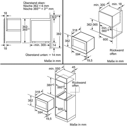 Siemens BF634LGS1 Einbaumikrowelle 900W - Einzelstück