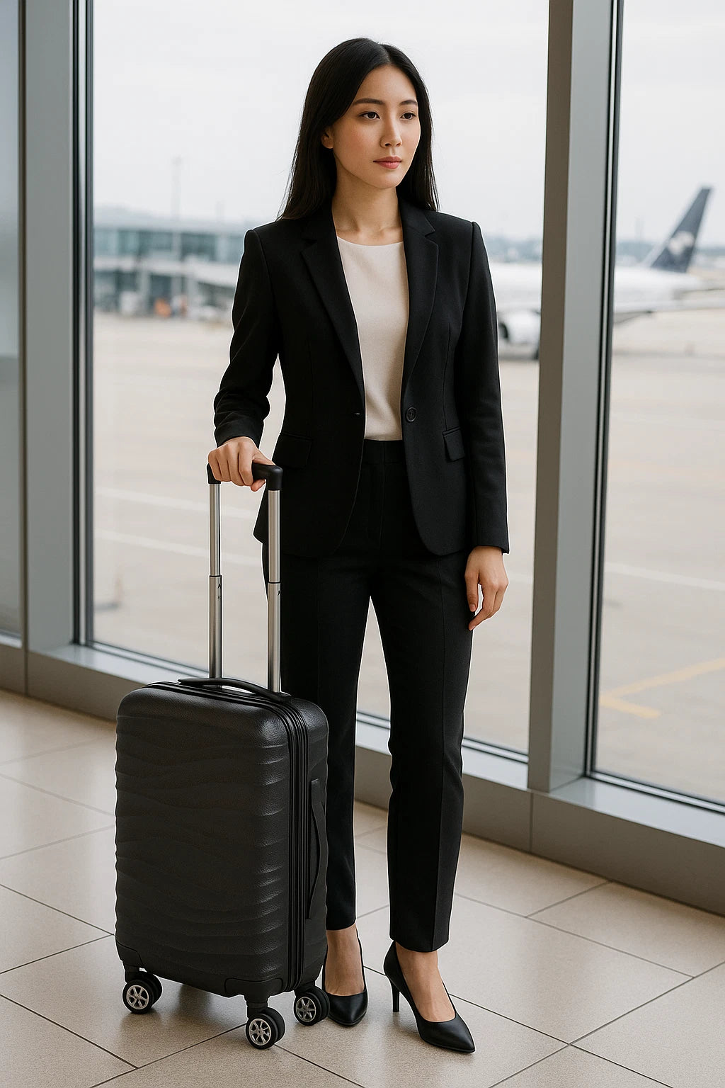 3tlg. Trolley Hartschalenkoffer set DMS BK-3002 Schwarz Koffer Urlaub Reisen