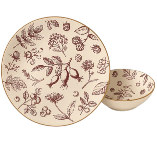 Weltbild Tafelservice "Rubin Garten" 8-teilig, Modern, Hochwertig, schön