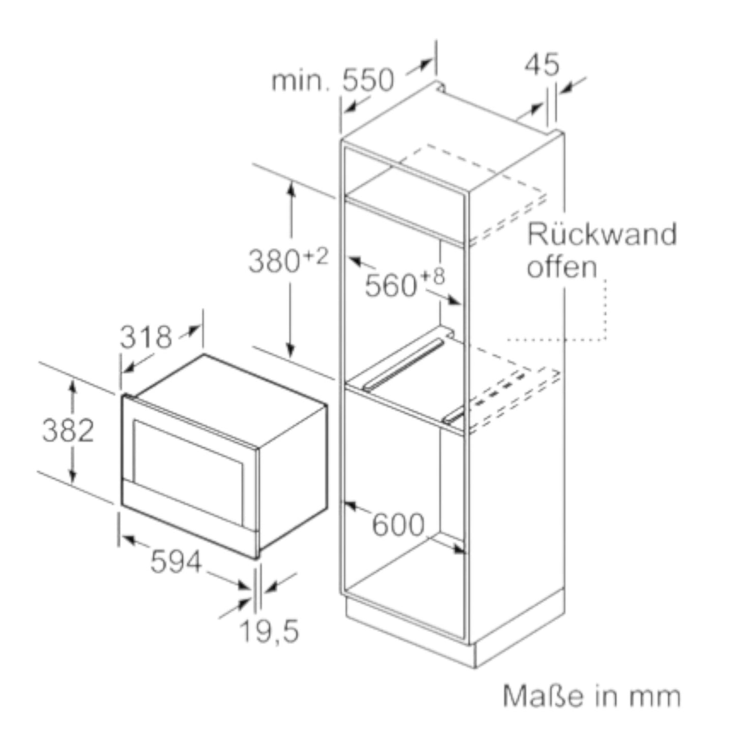 Siemens BF634LGS1 Einbaumikrowelle 900W - Einzelstück
