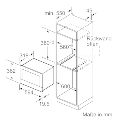 Siemens BF634LGS1 Einbaumikrowelle 900W - Einzelstück