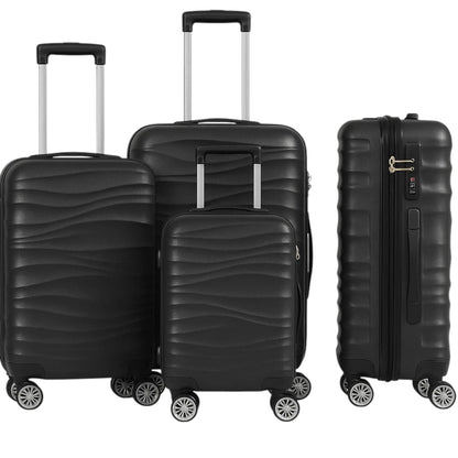 3tlg. Trolley Hartschalenkoffer set DMS BK-3002 Schwarz Koffer Urlaub Reisen