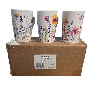 Tassen-Set „Blumen“ – Ein blühendes Blütenmeer aus Porzellan Flores